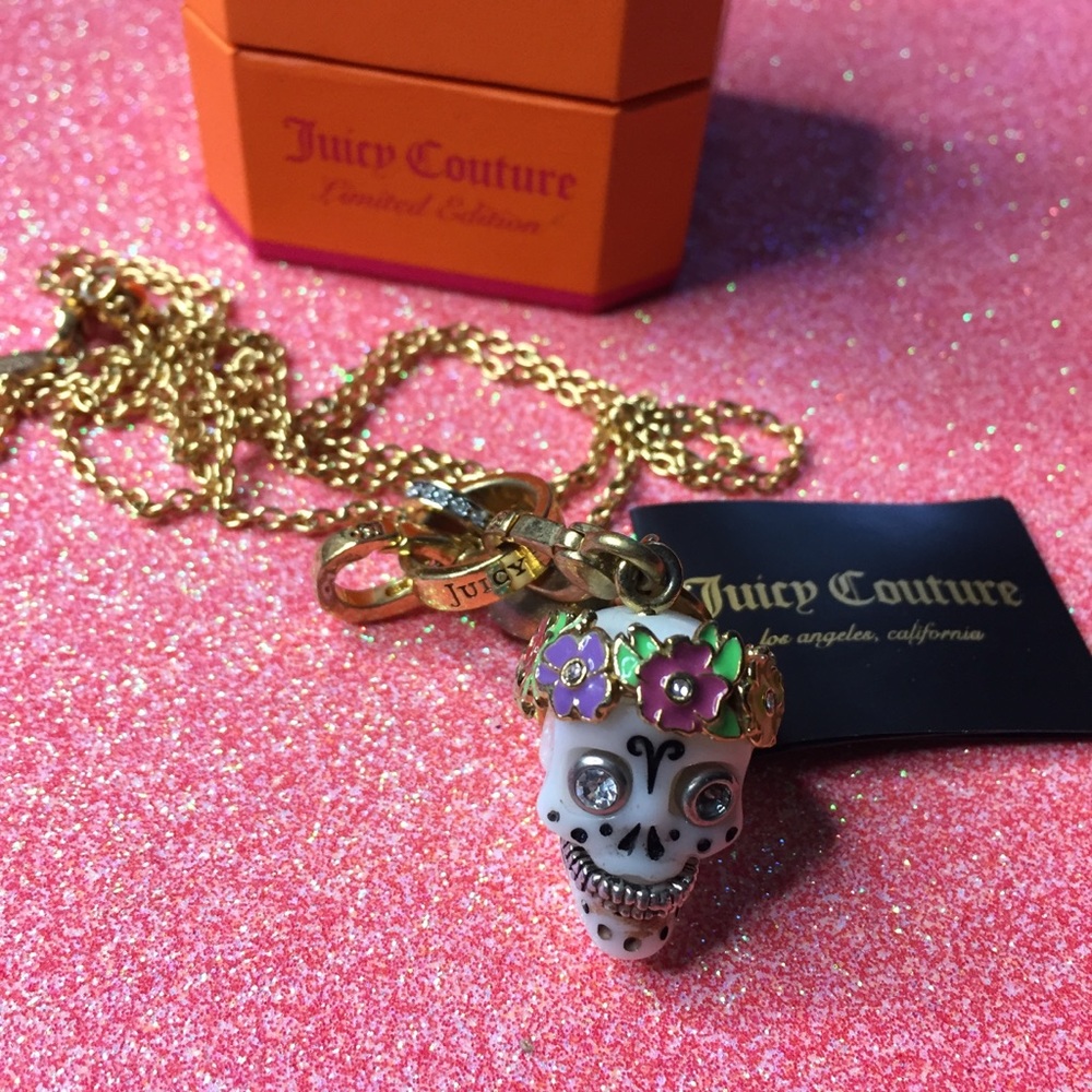 Juicy Couture Sugar Skull Charm and Necklace